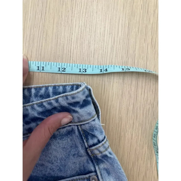 PRINCESS POLLY Light Bleached Wash Distressed Fray High Waist Shorts size 6 1466 - Picture 10 of 12